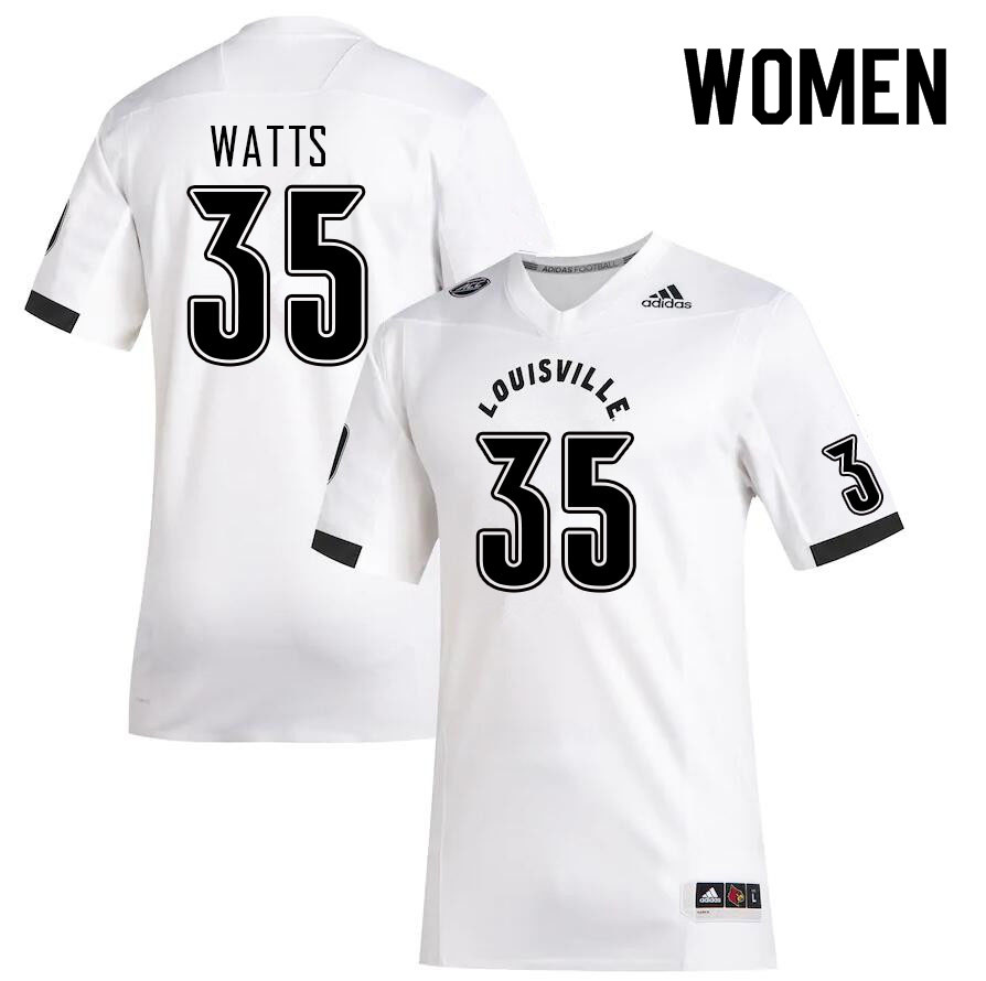 Women #35 Antonio Watts Louisville Cardinals College Football Jerseys Sale-White